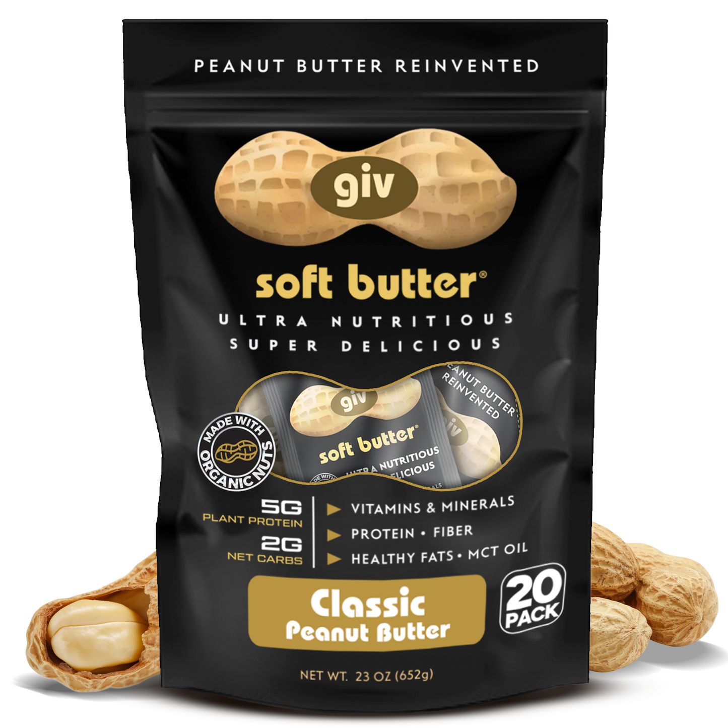 CLASSIC PEANUT BUTTER 1.15OZ POUCHES 20 COUNT BAG