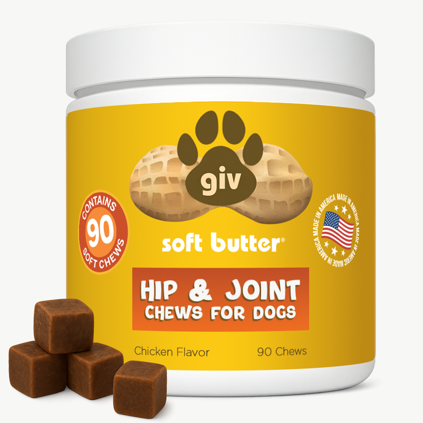 HIP & JOINT CHEWS FOR DOGS 2 JAR BUNDLE (180 CHEWS)