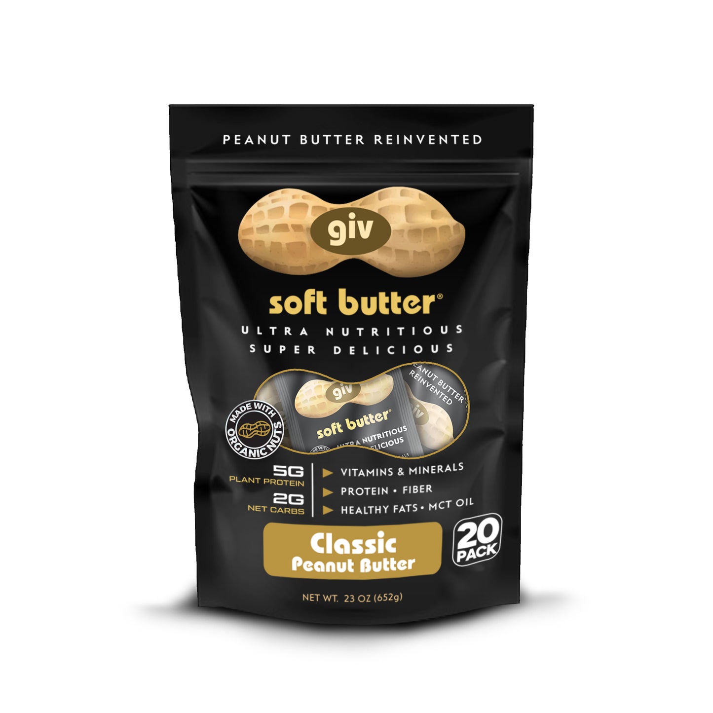 CLASSIC PEANUT BUTTER 1.15OZ POUCHES 20 COUNT BAG