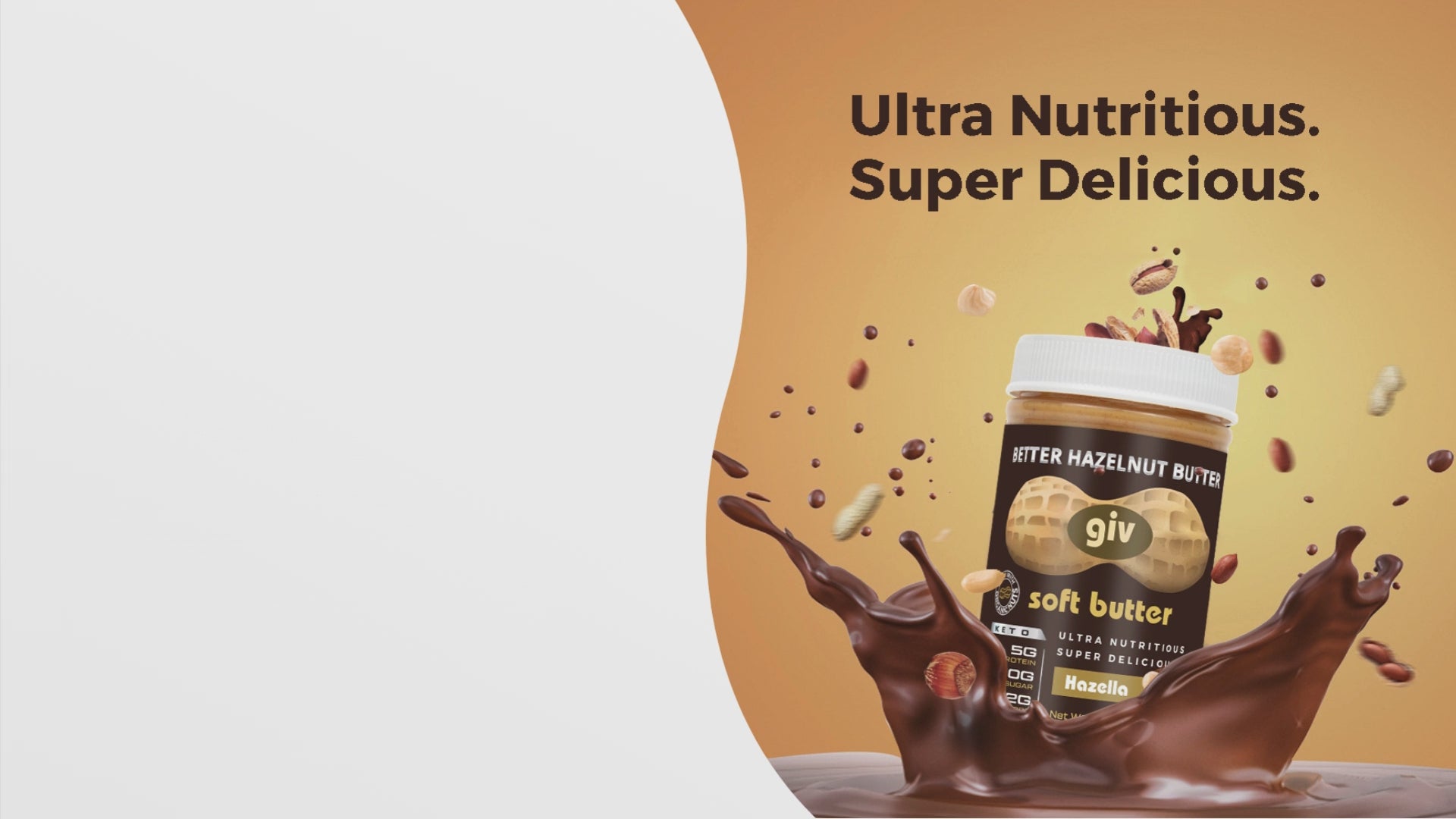 Video of giv hazelnut butter that is organic, vegan, keto, gluten free, all natural and healthy with no palm oil.