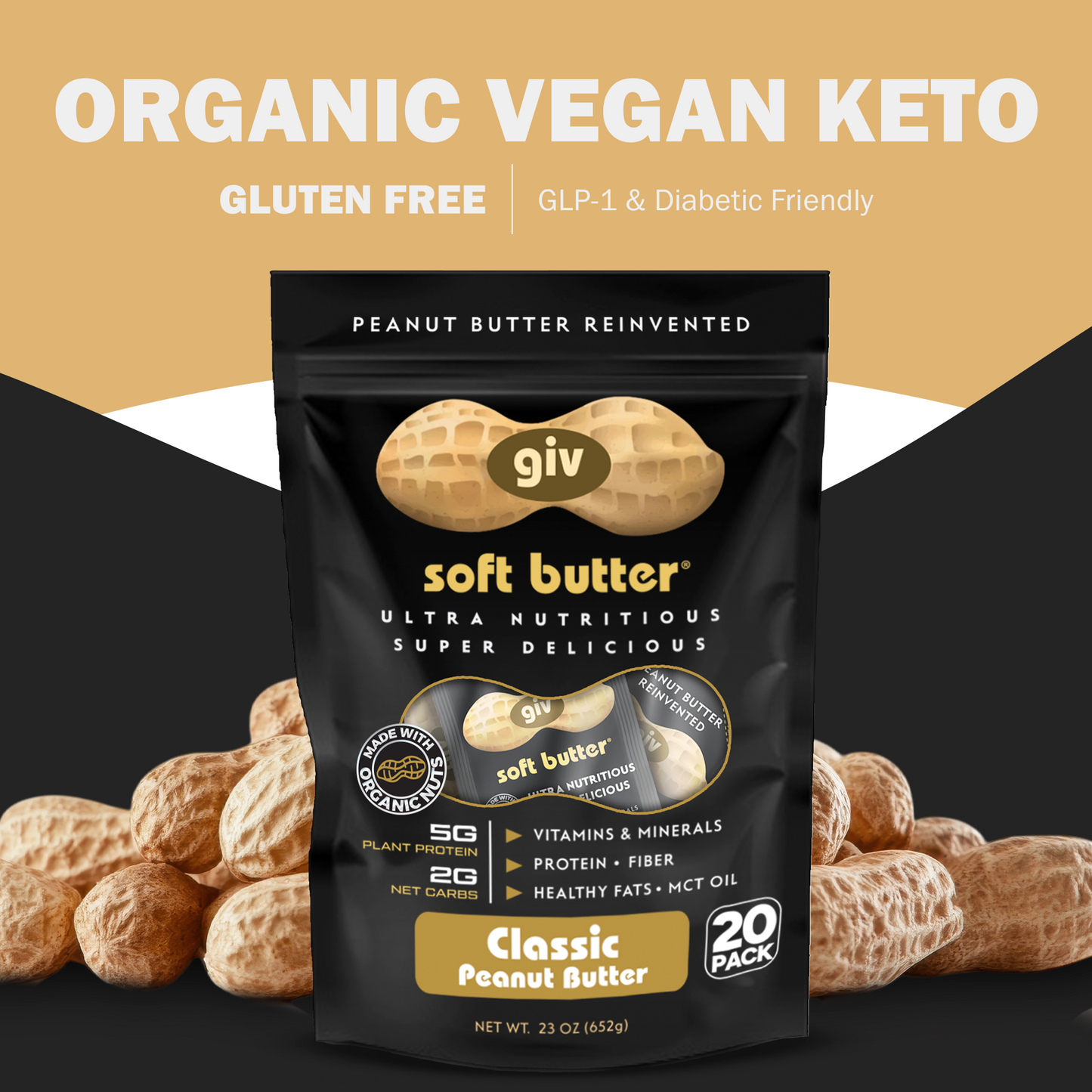 CLASSIC PEANUT BUTTER 1.15OZ POUCHES 20 COUNT BAG