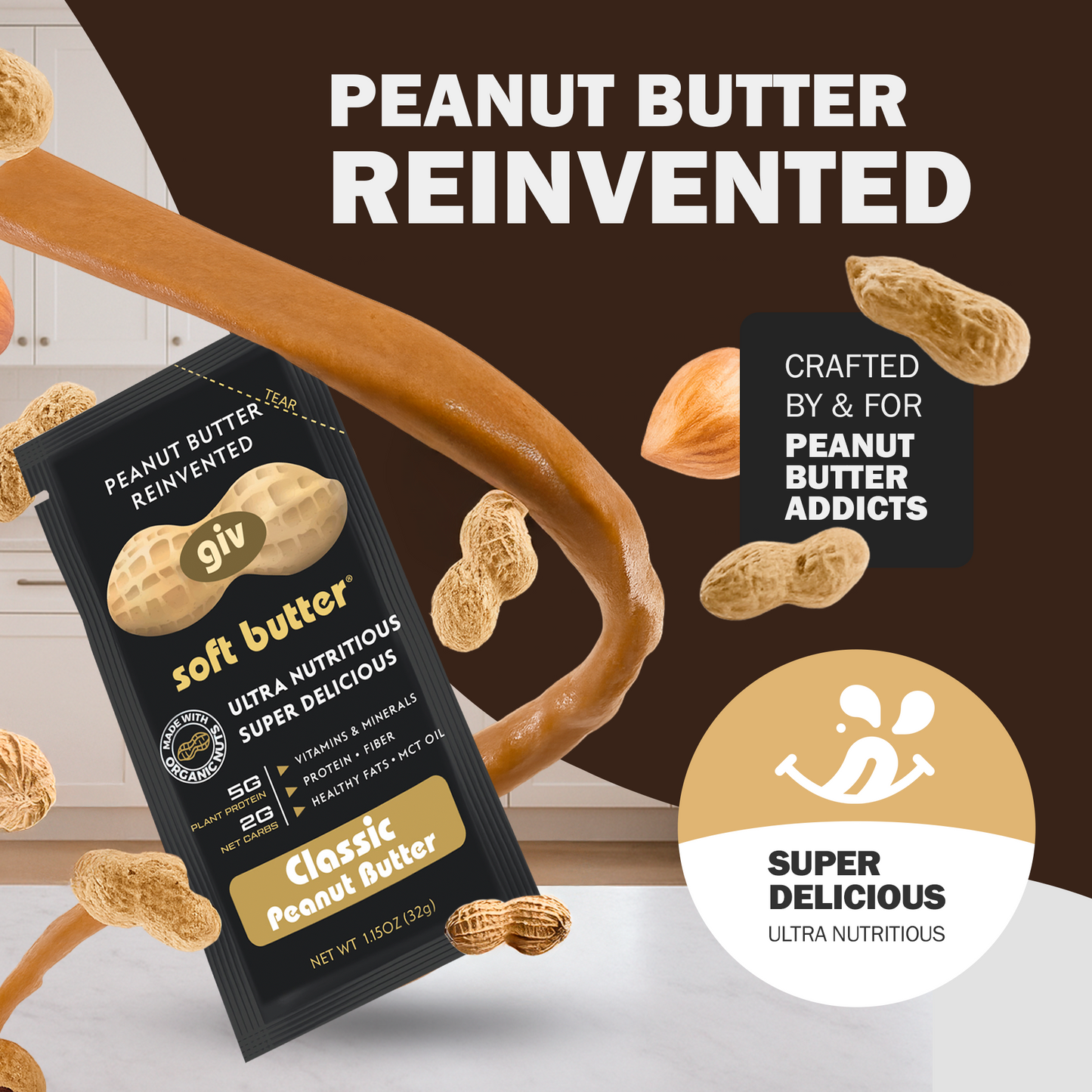 CLASSIC PEANUT BUTTER 1.15OZ POUCHES 20 COUNT BAG