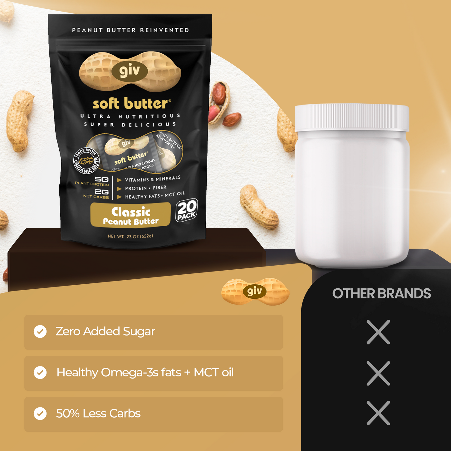 CLASSIC PEANUT BUTTER 1.15OZ POUCHES 20 COUNT BAG