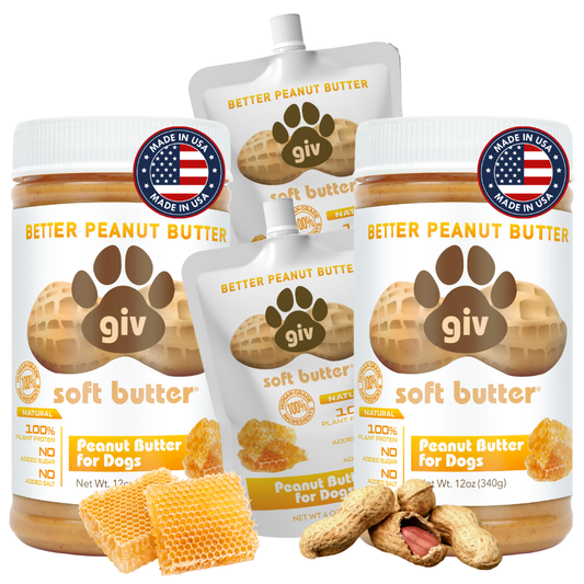 DOG SAFE PEANUT BUTTER 2 JAR BUNDLE WITH TWO 4OZ POUCHES