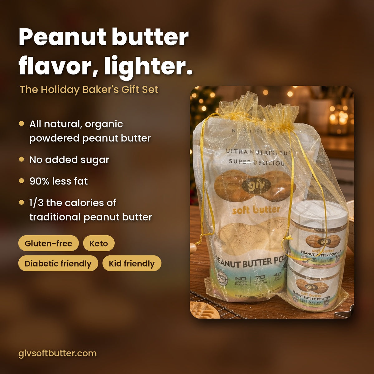 Peanut Butter Powder Gift Set, the Baker's Bundle